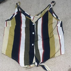 Multicolor v neck tank